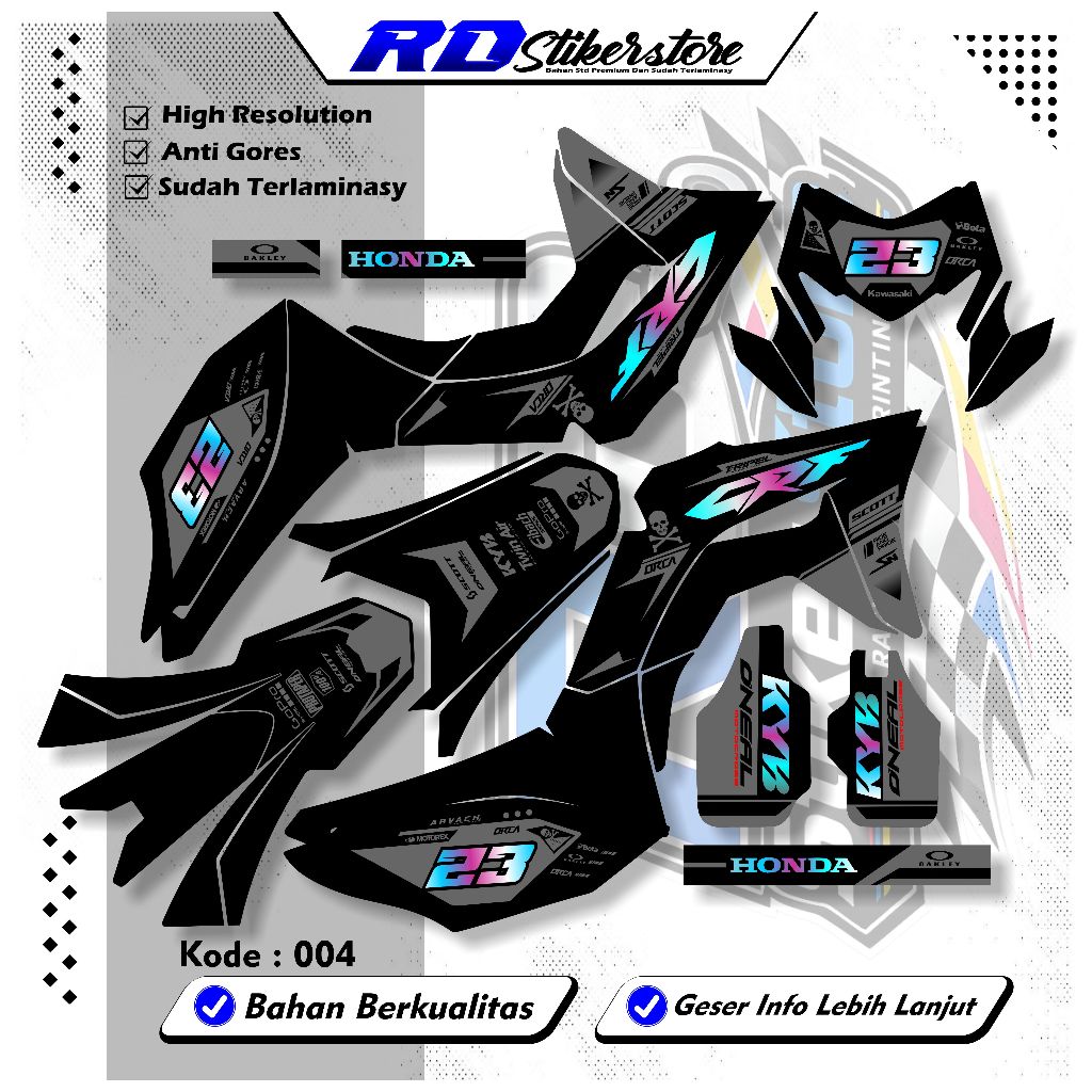 DECAL STIKER STICKER CRF 150L FULL BODY ORIAN CRF - STIKER FULL BLOK