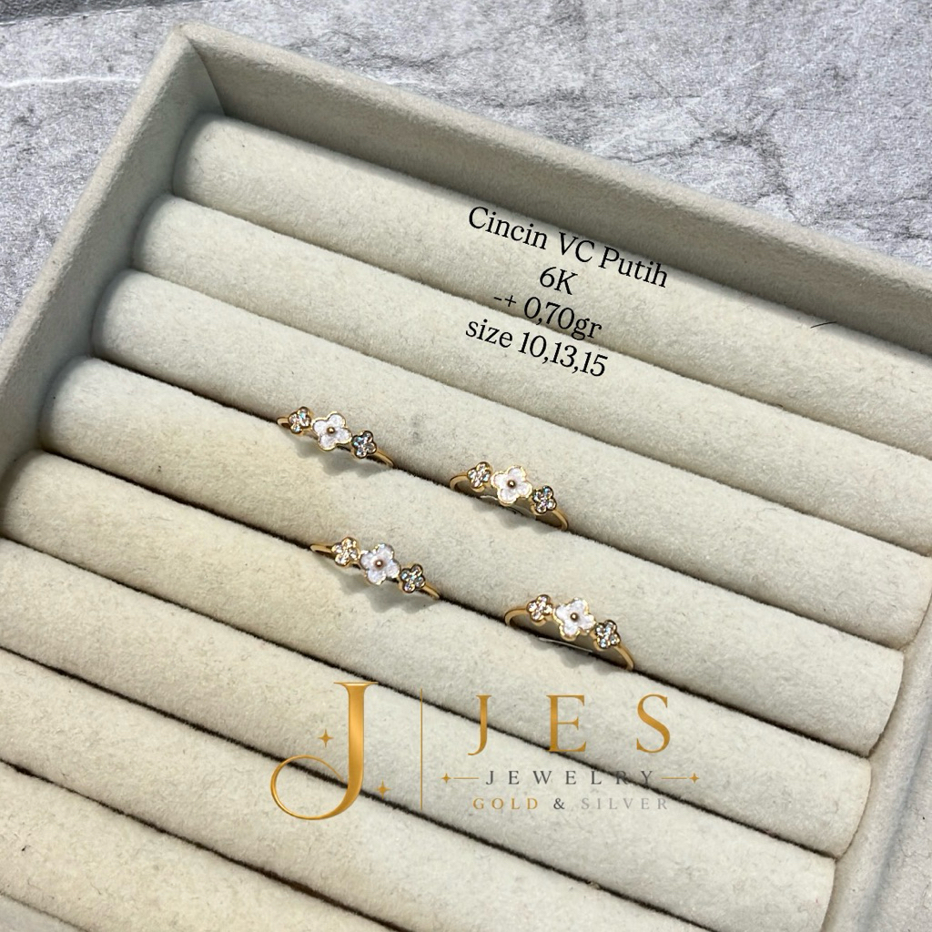 Cincin VC Putih Gold 6K CE19 Jes Jewerly