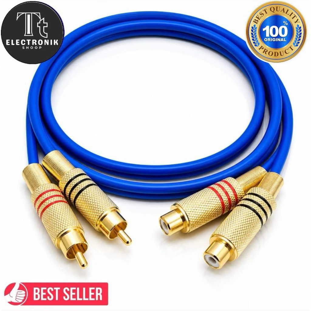 Kabel audio rca male to rca female/kabel extension RCA audio