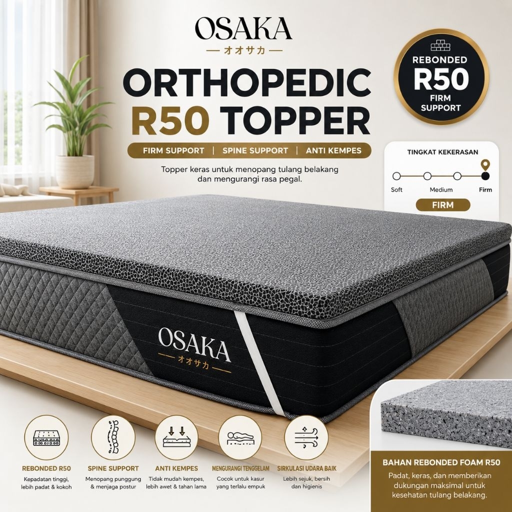 OSAKA BACK PAIN TOPPER / KASUR LANTAI ORTOPEDIC REBONDED R50