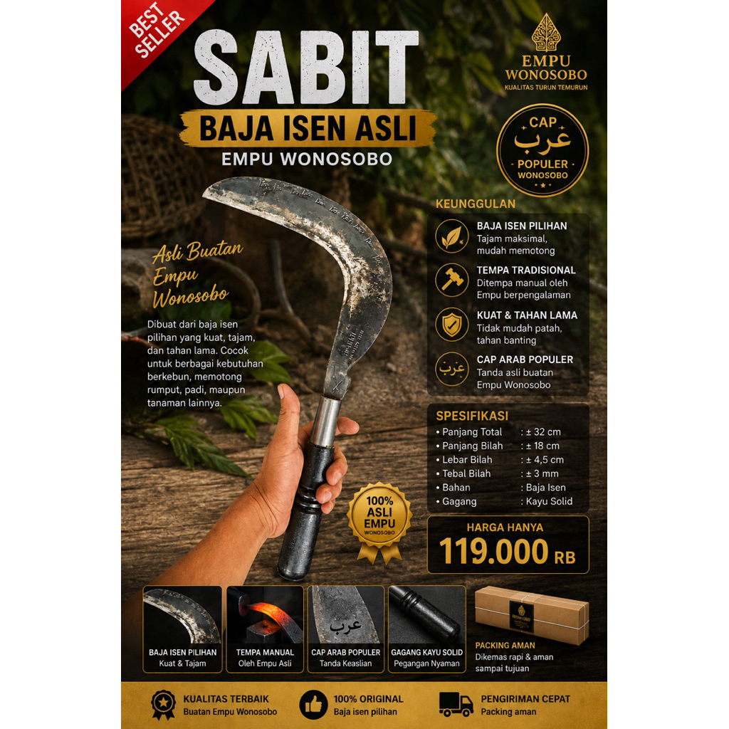 Arit cap arab populer, asli produk wonosobo baja isen