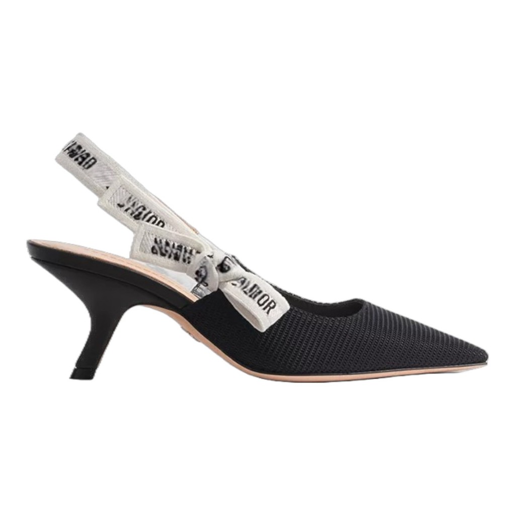 Damen Herren Heels 6.5cm Pump Timeless Fabric Mix Leather Black OROR