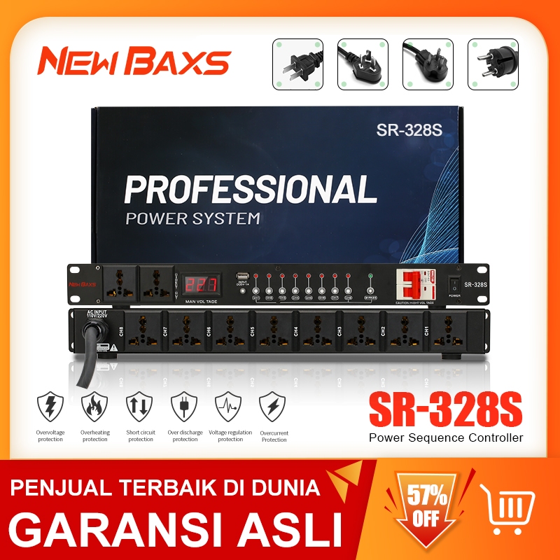 NEW BAXS Manajer listrik SR-328S 40 Amp power controller 8-channel audio time system power is applic