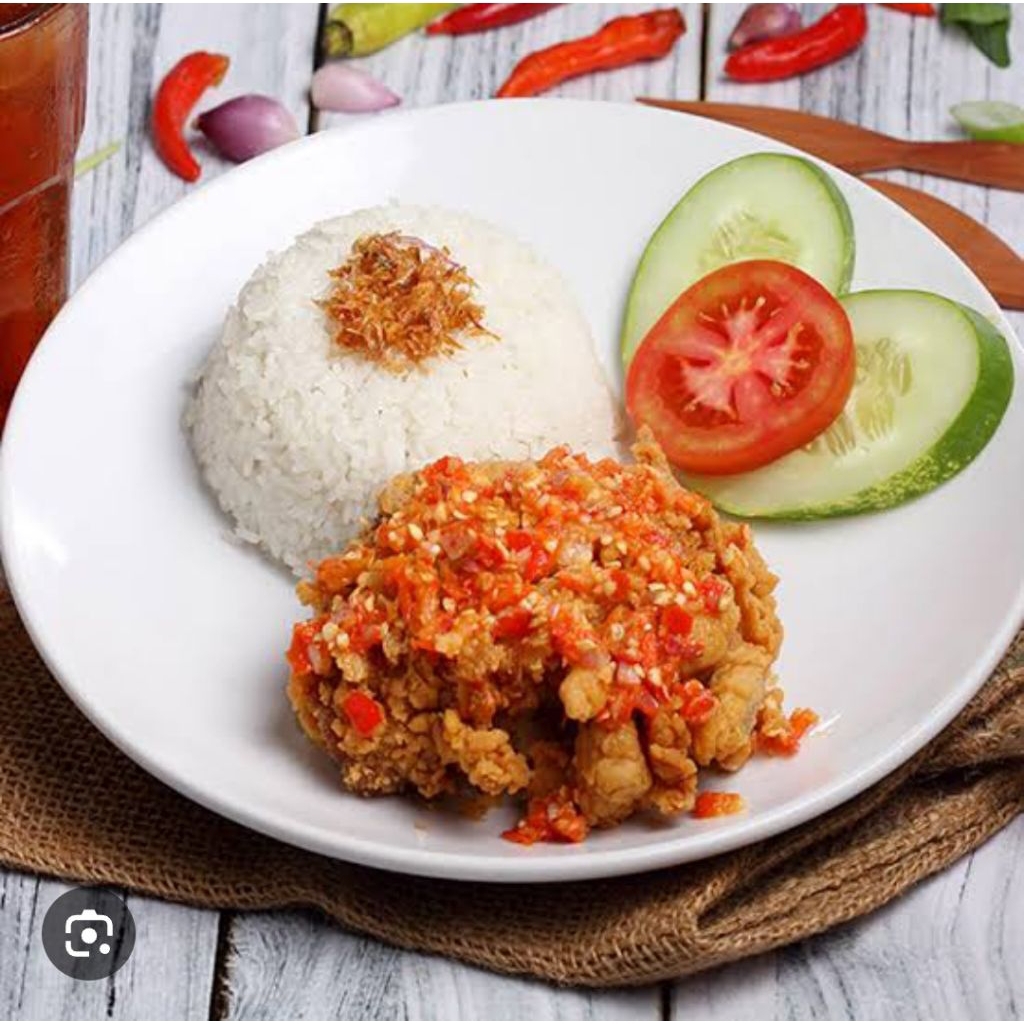 Nasi ayam geprek