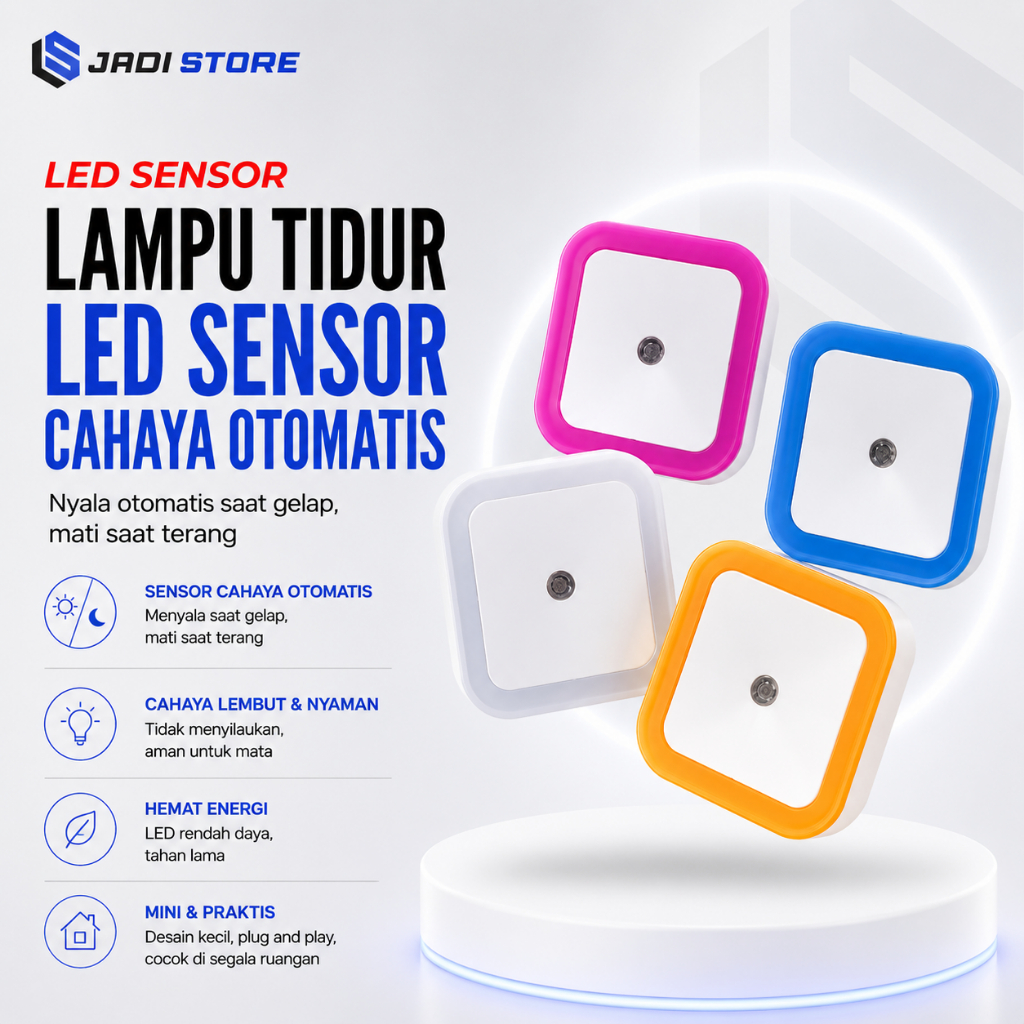 Lampu Tidur LED Sensor Cahaya Otomatis Lampu Tidur LED Sensor Lampu Tidur LED Sensor Gelap Lampu Tid