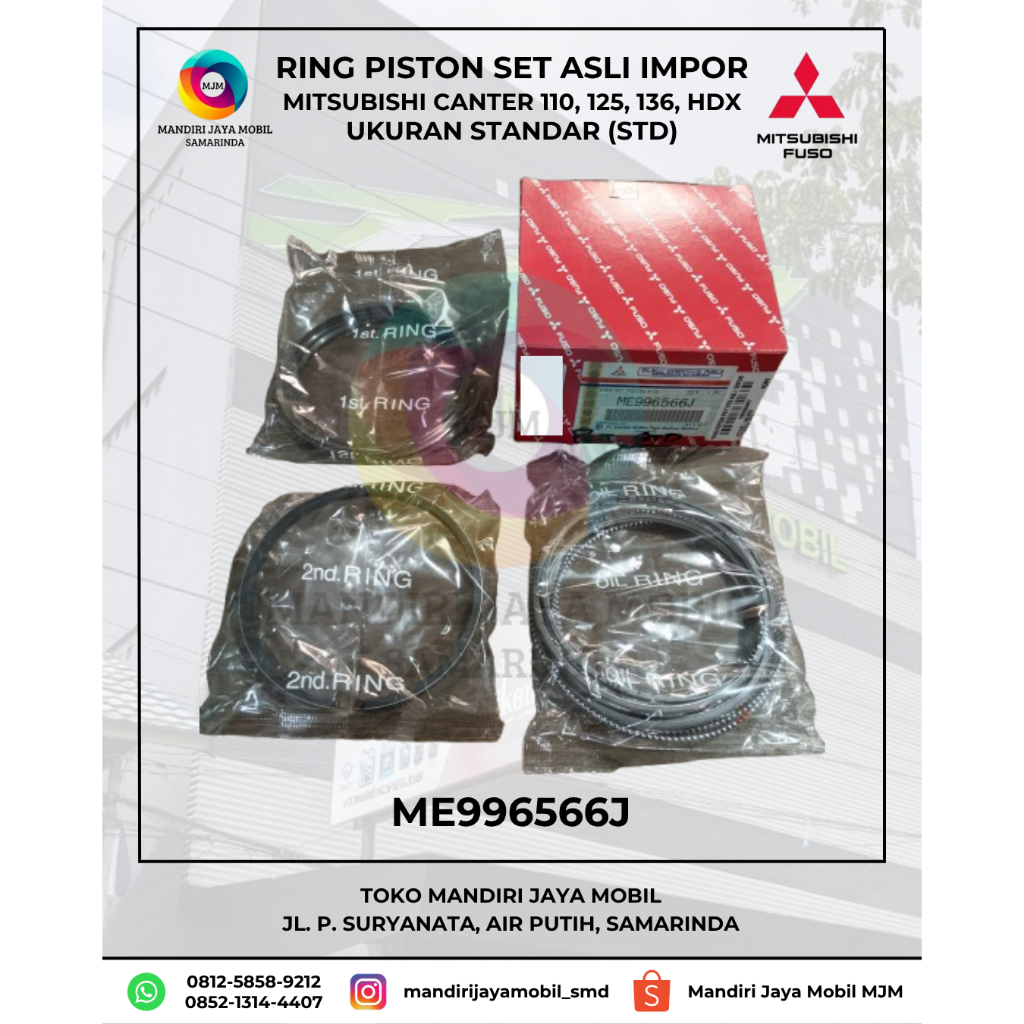 RING PISTON ASLI IMPOR MITSUBISHI CANTER 110/125/136/HDX (STD) | ME996566J