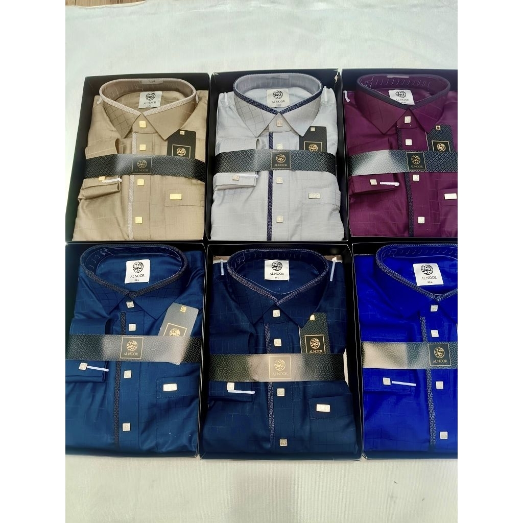 GAMIS AL HARAMAIN, AL NOOR WOLL PREMIUM KERAH KEMEJA BORDIR