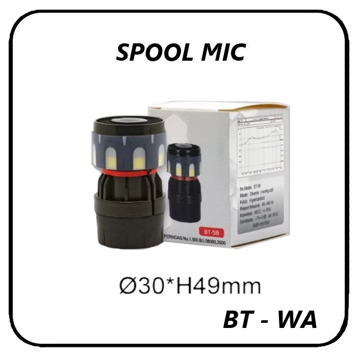 Spool Microphone Vocal kabel dan wireless - Spul Mic 30 mm BT - WA