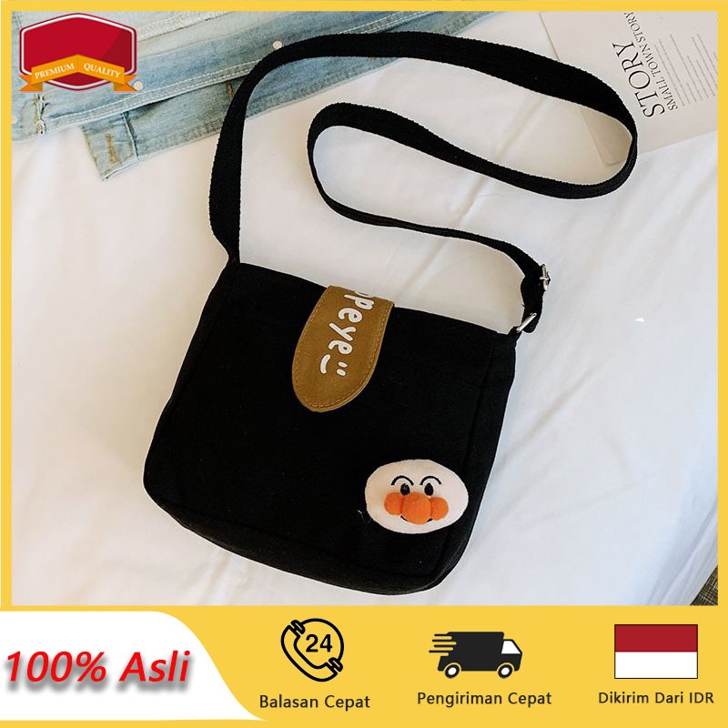 Lucu Tas Selempang Kanvas Lucu Sling Bag Wanita Kekinian