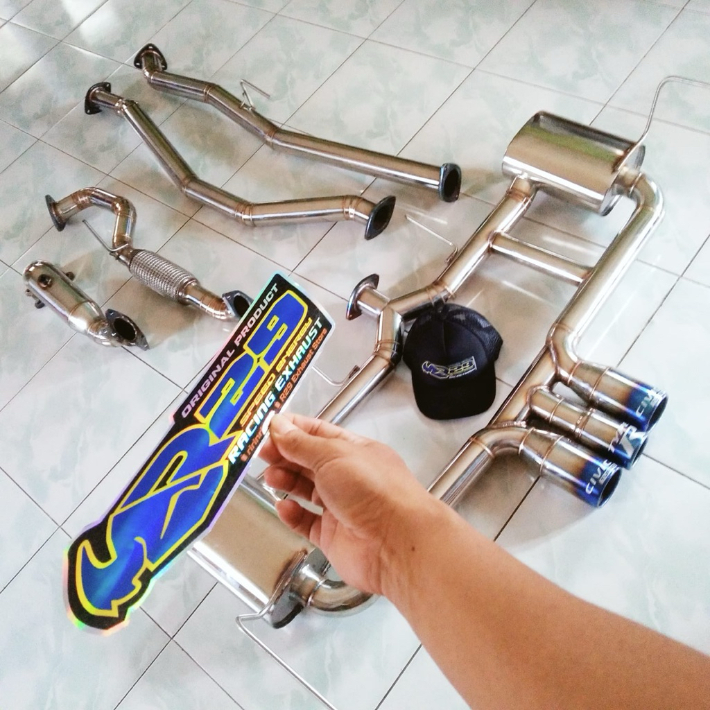 KNALPOT CIVIC TURBO TYPE R FULLSYSTEM EXHAUST VALVETRONIC DUA SUARA