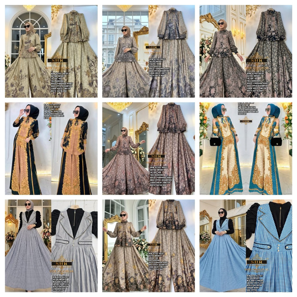 READYNEW ORI SHRSETELAN KULOT Bangkok SULTAN -Set kulot Ratu-set overall kotakCANTIK