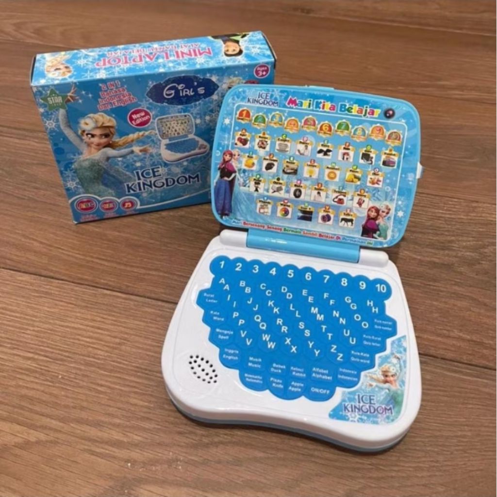 Mainan edukasi laptop 2 bahasa tanpa layar mainan laptop anak mainan bayi mainan anak