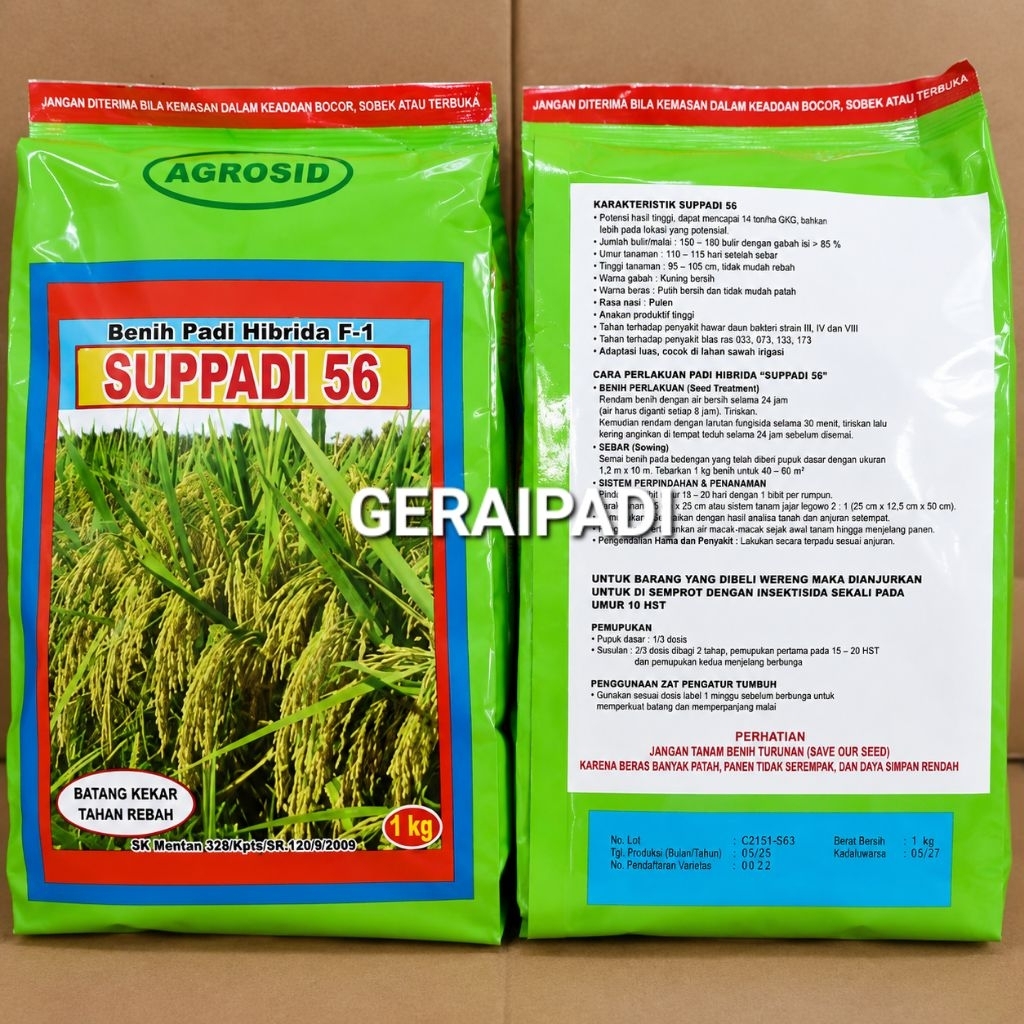BENIH PADI HIBRIDA SUPPADI 56 ORIGINAL PRODUK EXP 11/2026
