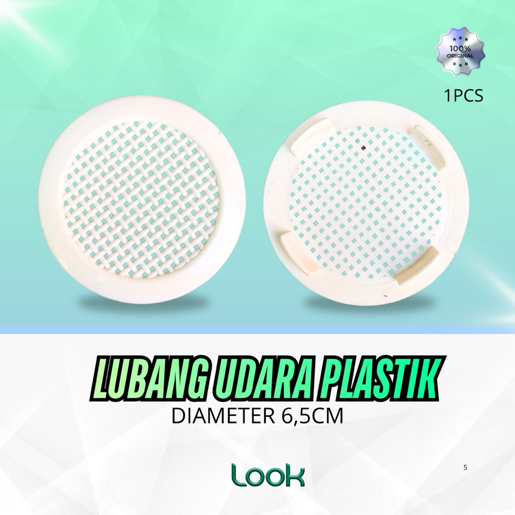 (1 Pcs) Lubang Hawa Putih Bulat Plastik / Lubang Hawa Bulat / Saringan Udara Bulat