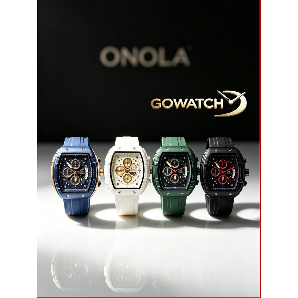 ONOLA Jam Pria Krono Aktif Keren Mewah Murah Quartz Jam Tangan Kekinian (W3-006-ON6853)