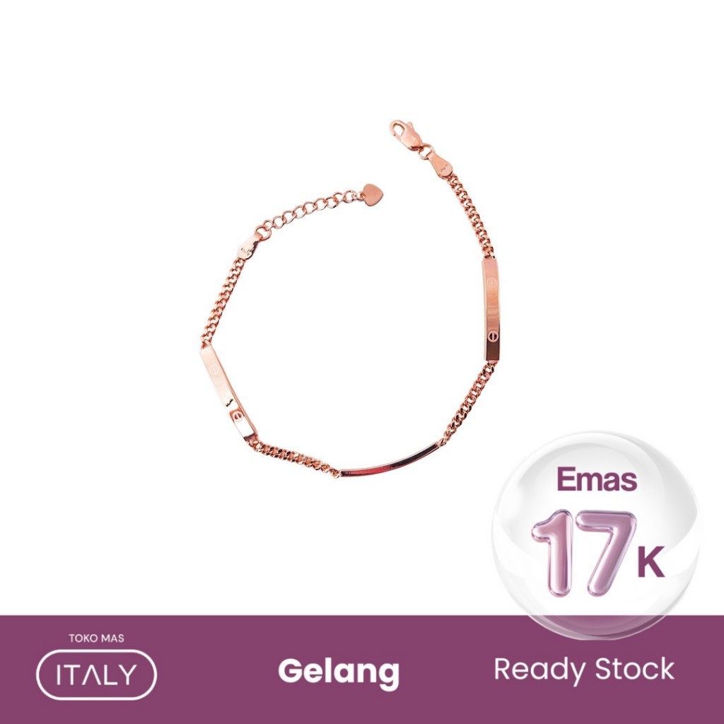 GELANG RANTAI CUBAN PENENG CARTIER ROSE CCT HWT 17K