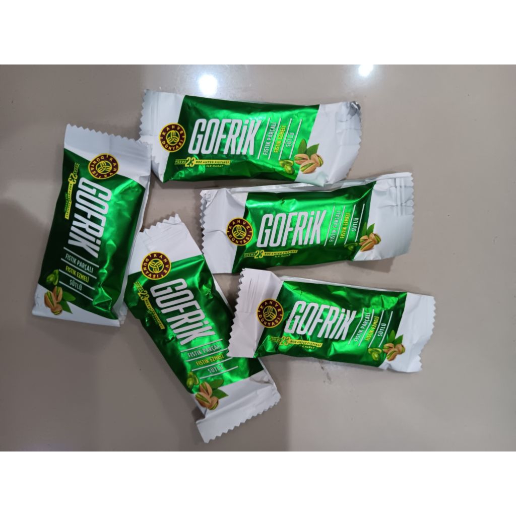 gofrik pistachio coklat/coklat gofrik pistachio/gofrik