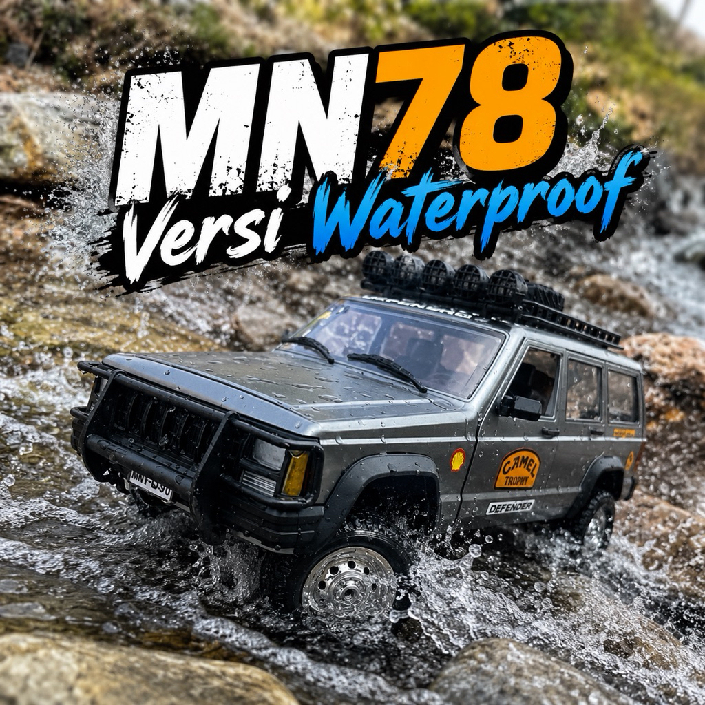 Mainan RC Mobil Jeep MN78 Waterproof Antiair Cherokee 213 1/12 4WD Full Propo Offroad RTR Abu Asli