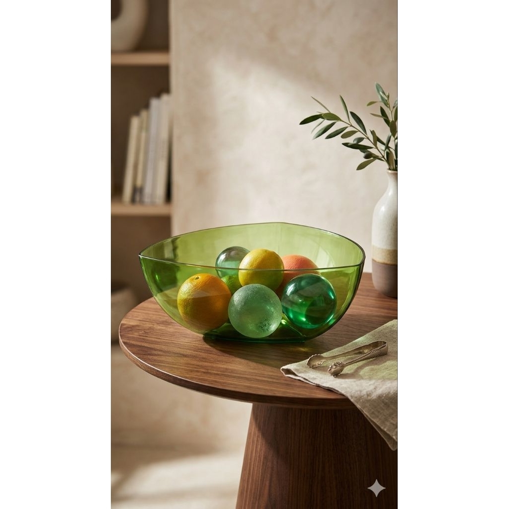 Tupperware Lotus Crystal Triangle Bowl - 4L - wadah saji kristal tupperware new
