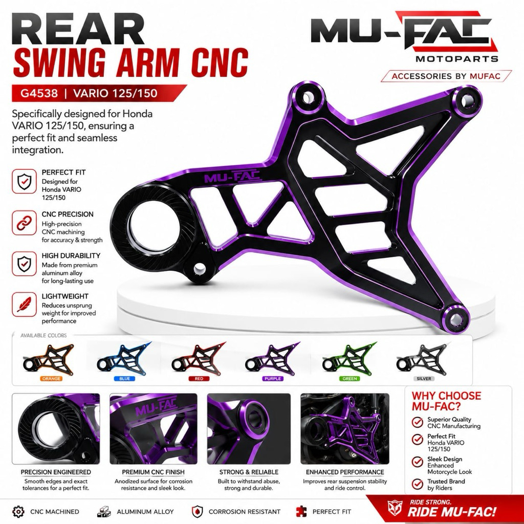 SWING ARM VARIO MU FAC FULL CNC SWING ARM CNC VARIO 125 150 NEW SWING ARM