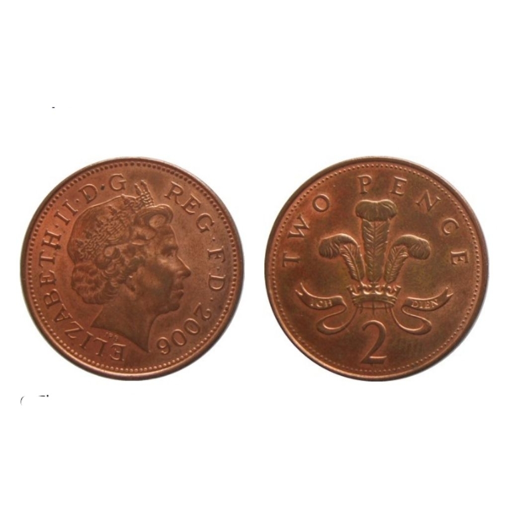 koin ratu Elizabeth 2 pence Britania Raya