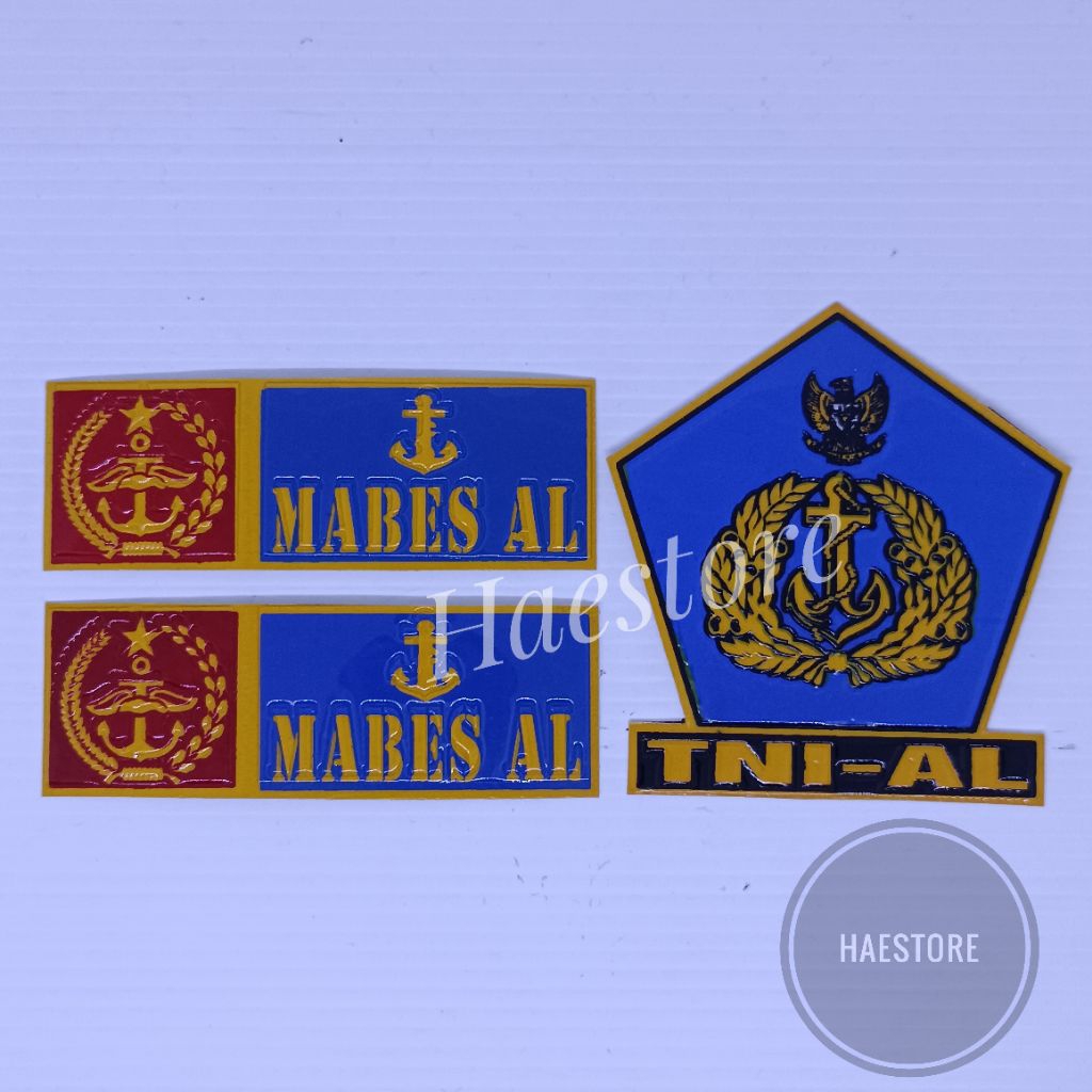 Paket Stiker TNI AL - Mabes AL Stiker Timbul Kendaraan Motor Mobil