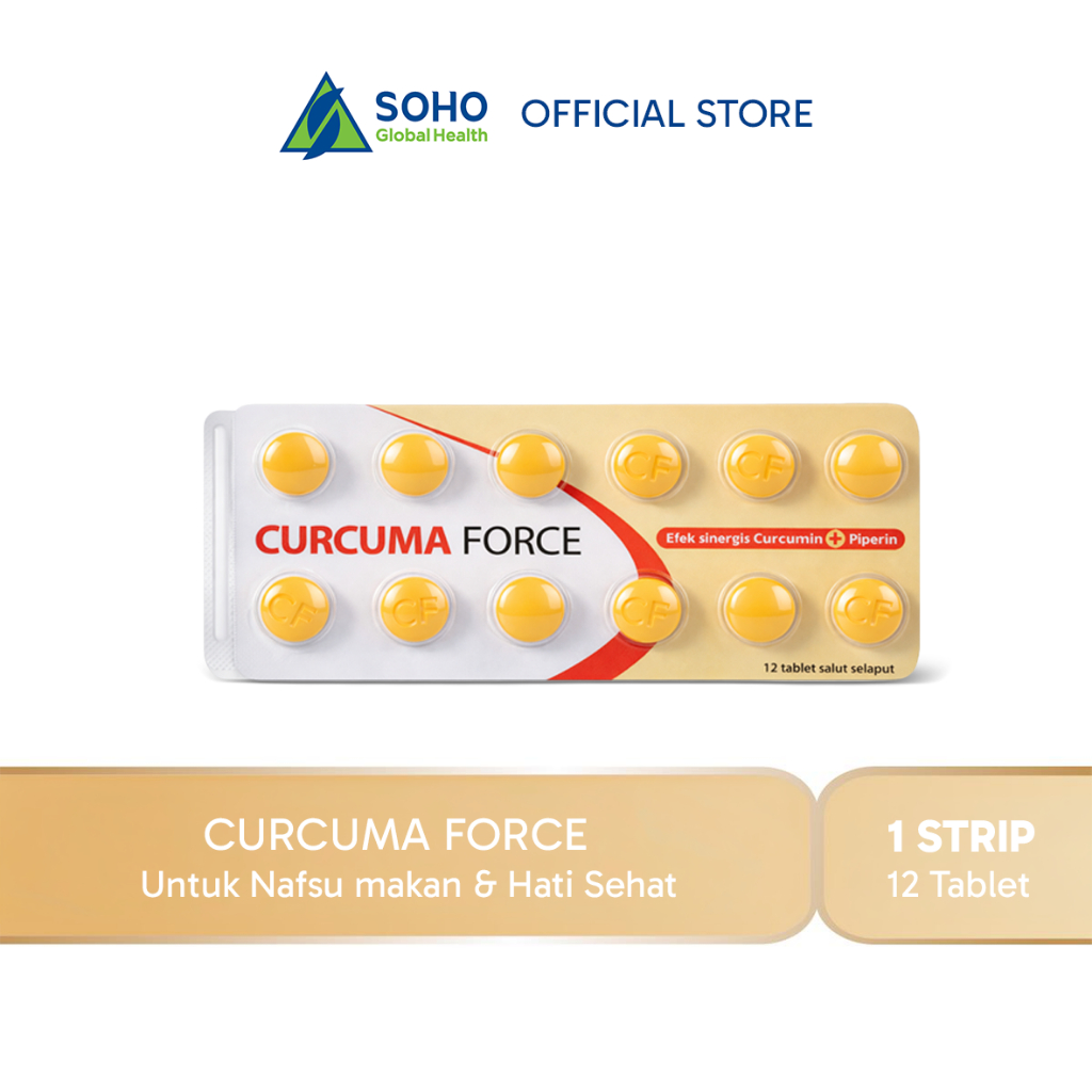 Curcuma Force  Suplemen Kesehatan Hati & Nafsu makan 1 Blister @ 10 Tablet