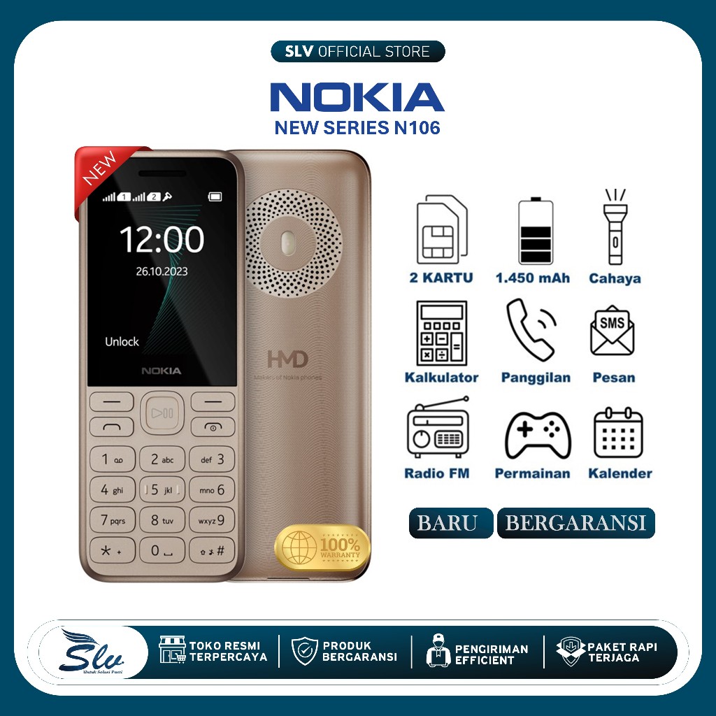 BARU/GRESS Hp Jadul Nokia 130 Murah Berkualitas Hp Jadul 2 Kartu Feature Phone Hp Murah Berkualitas 