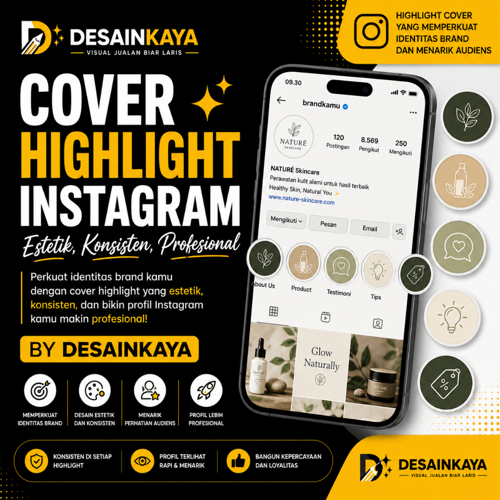 Jasa Desain Cover Highlight Instagram Aesthetic Minimalis untuk Branding Bisnis Online Shop