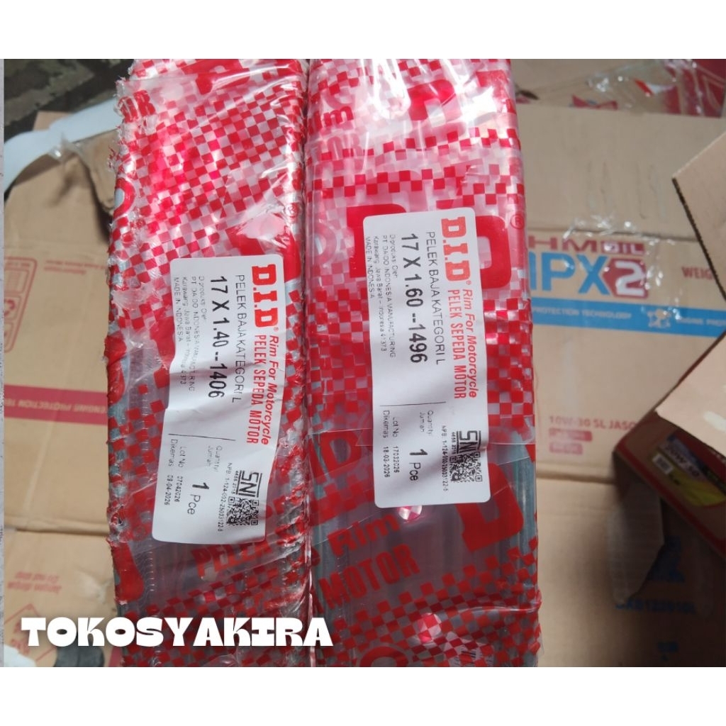 Velg Motor Ring 17 DID dengan Finishing Chrome Asli, Pilihan Ukuran 140 dan 160