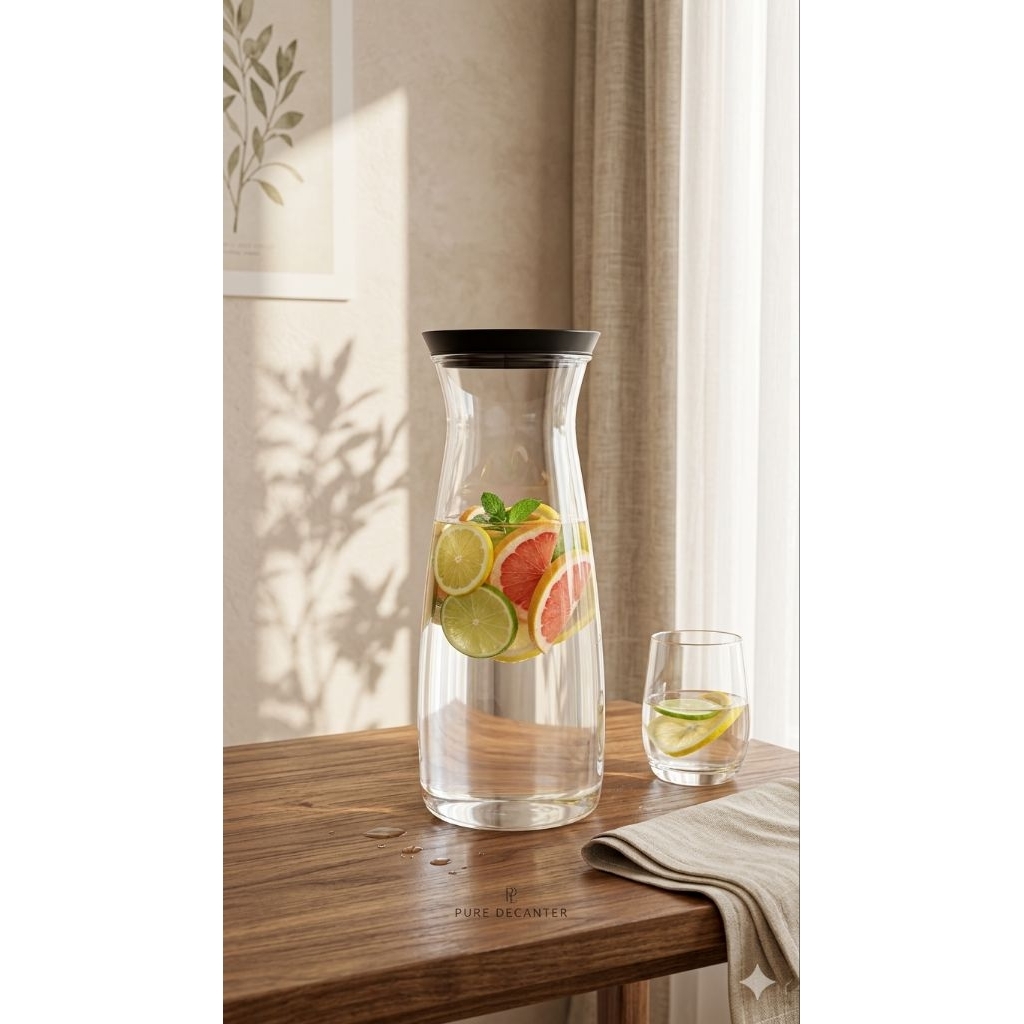 Tupperware Clear Pitcher – 1.3L Tutup Hitam, teko kristal tupperware new