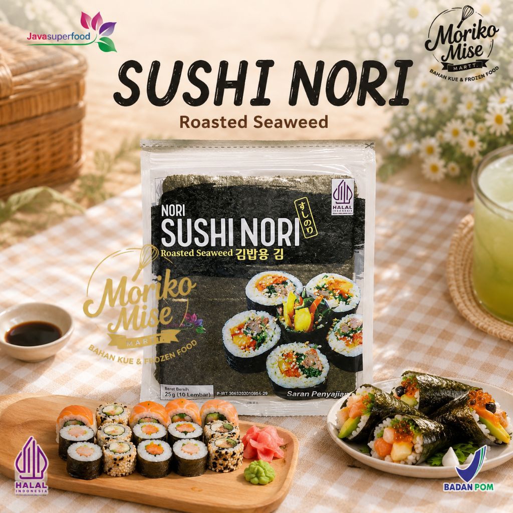 [ Java Super Sushi NORI Gold ] Roated Seaweed / Gim Nori Panggang Lembaran Untuk Sushi Lavers Kimbab