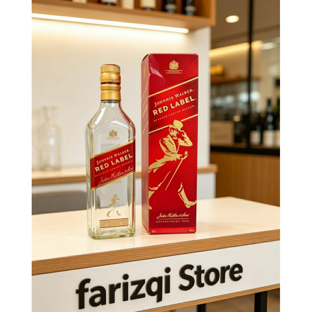 Botol Pajangan kosong Bekas Red Label Unik Dekorasi Hiasan Termurah