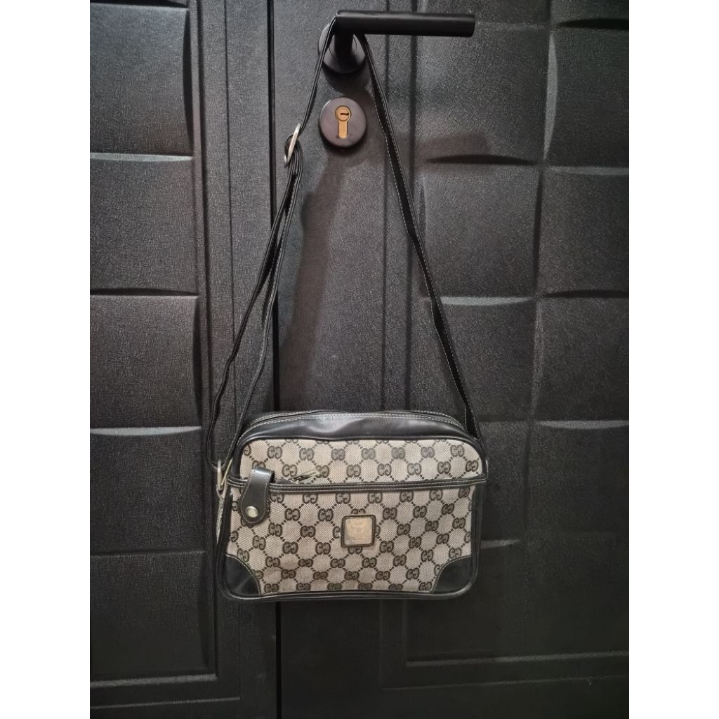 Tas sling kanvas mix kulit Sun Star