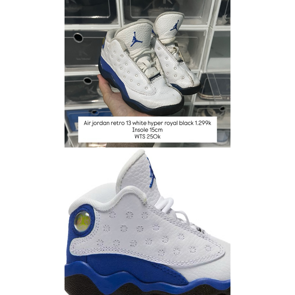 Air jordan retro 13 white hyper royal black insole 15cm