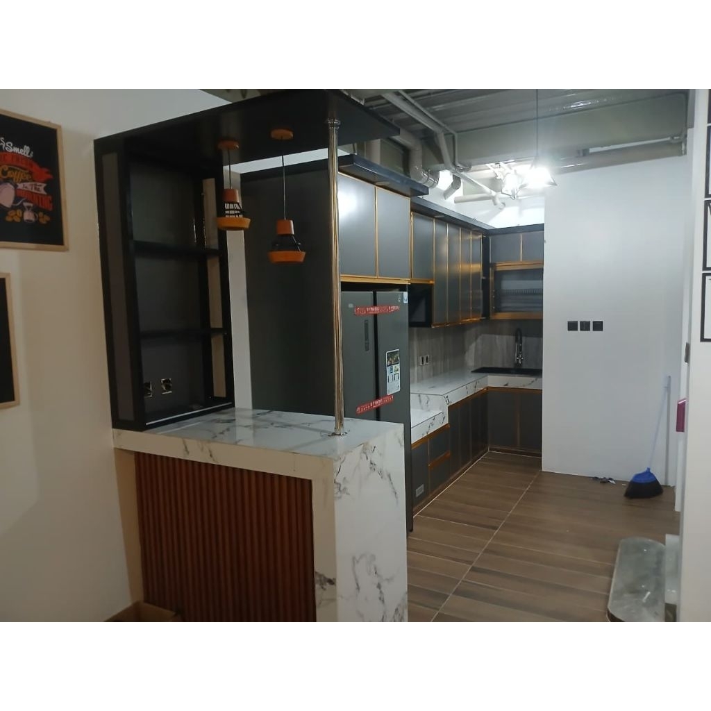 kitchen set aluminium mewah elegan