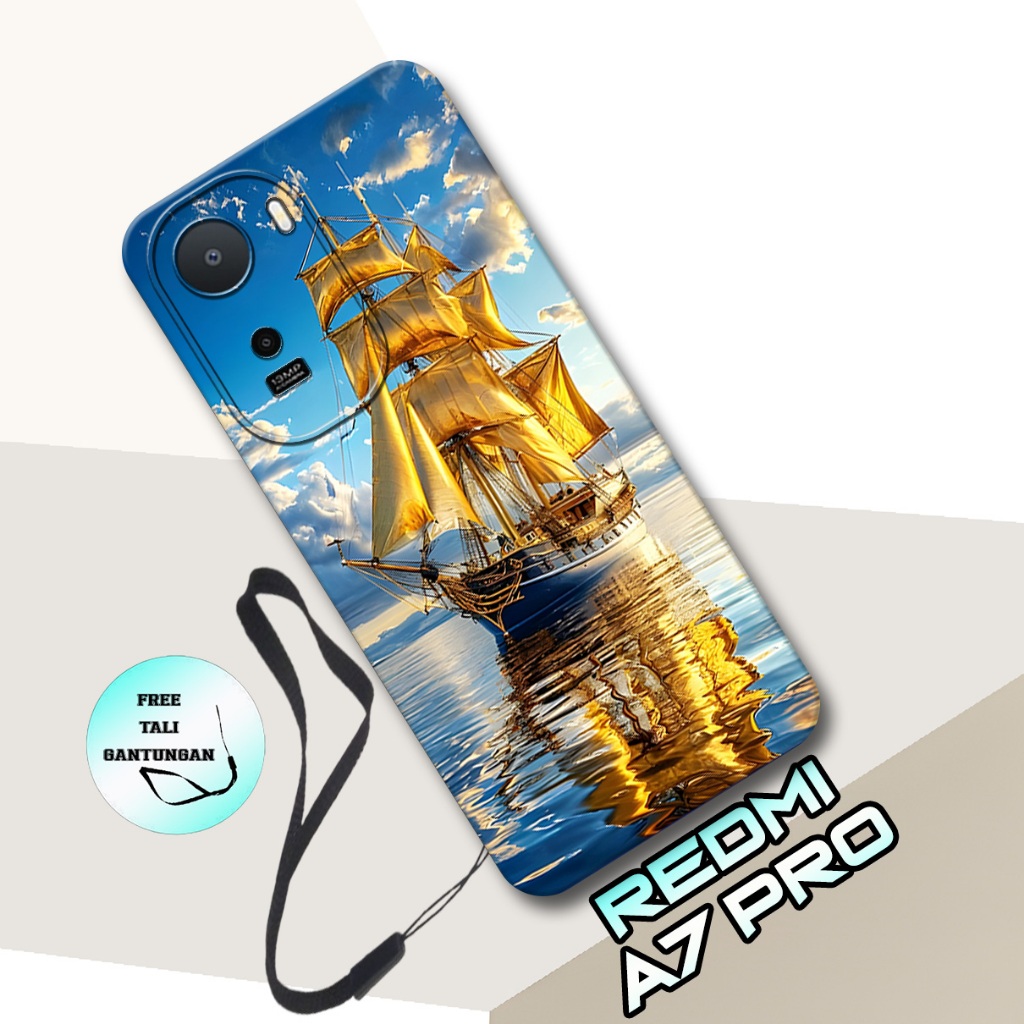 CF25 /Casing HP XIAOMI REDMI A7 PRO + FREE TALI GANTUNGAN HP Terbaru - Motif Kapal Layar, Cover Peli