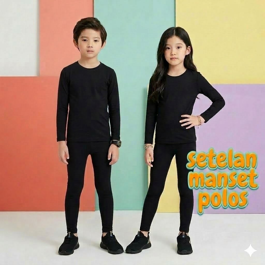 Setelan manset anak//set manset cewe-cowo//setelan anak usia 4-12 tahun