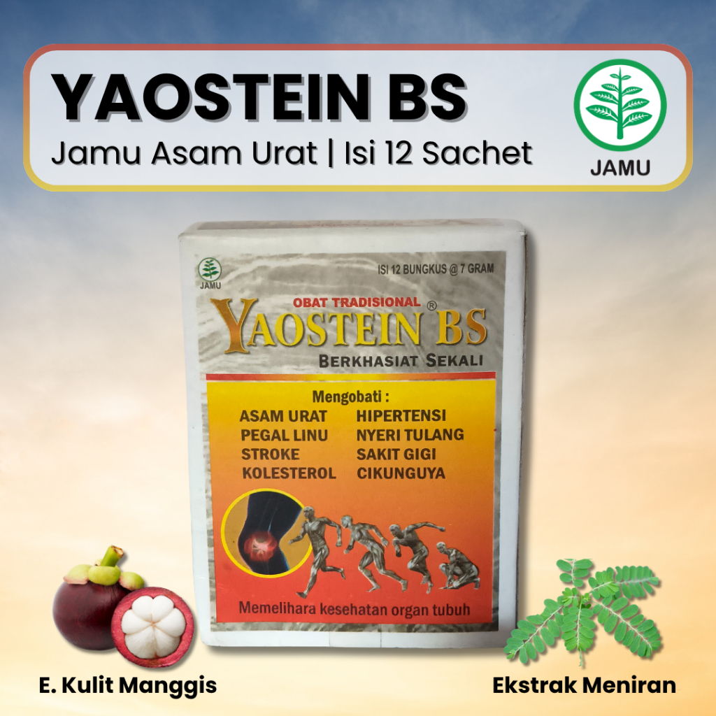 YAOSTEIN Herbal 12 Sachet - Membantu Meredakan Pegal Linu & Asam Urat