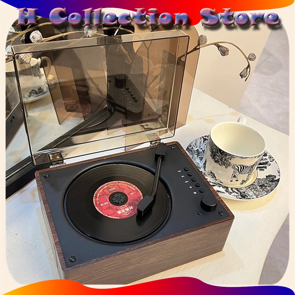 Pemutar CD Bluetooth Portabel - Suara Stereo Retro dengan Input/Output USB & AUX