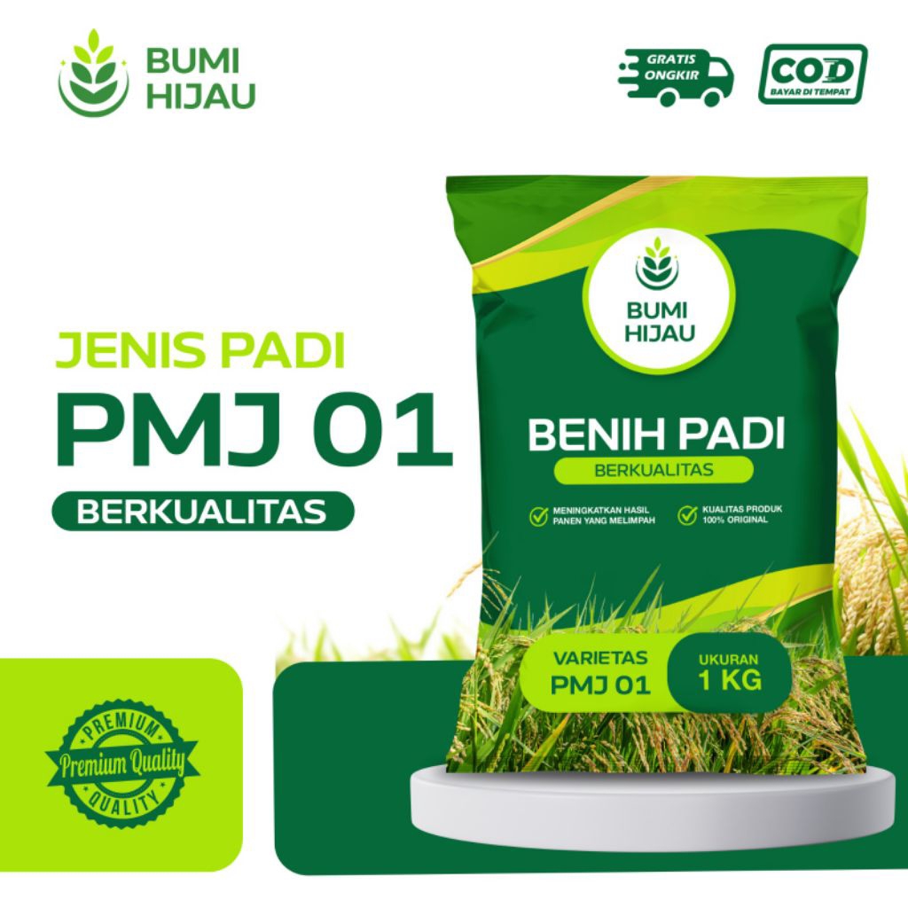 Benih padi bibit padi PMJ 01 kemasan 1kg