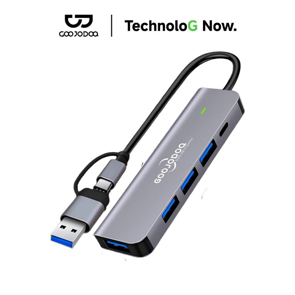 GOOJODOQ USB Hub 3.0 Type C Adaptor Laptop for Macbook Accessories Extension PD Charger Port