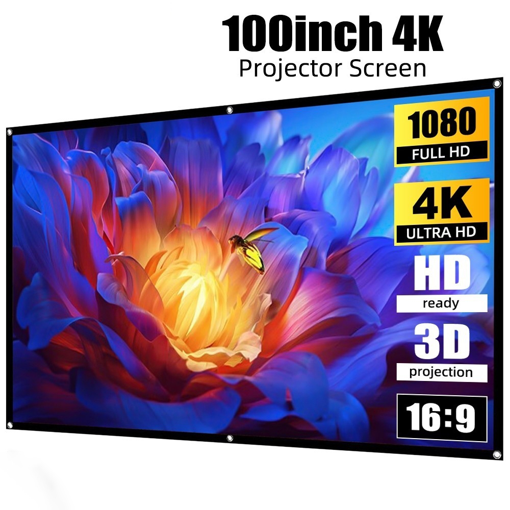 Layar Proyektor HD Lipat Portabel/Anti-light Ambient Screen Curtain/Kain Layar Proyektor