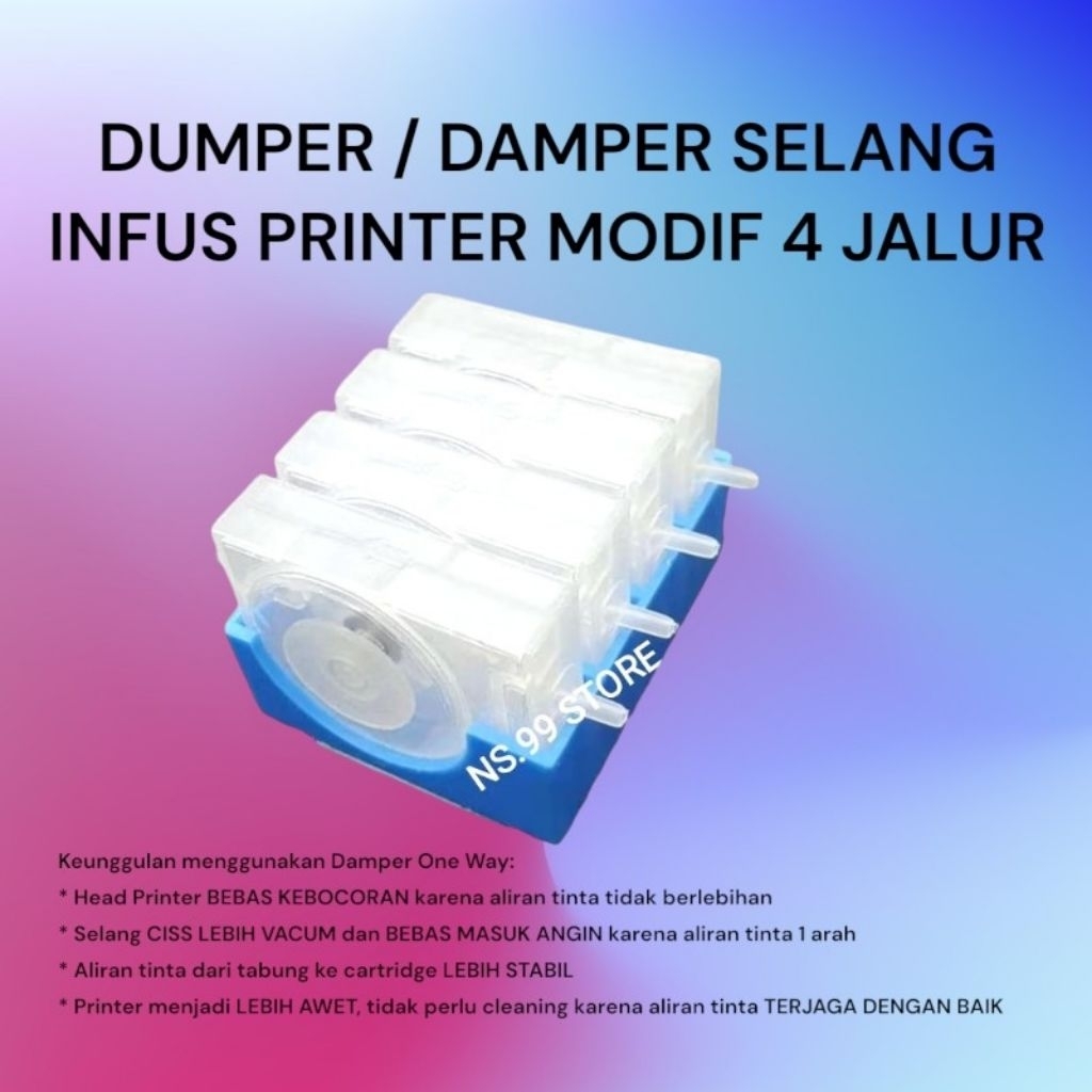 Damper / Dumper Infus Printer Modifikasi Infus 4 Jalur Printer Canon, Epson, Hp