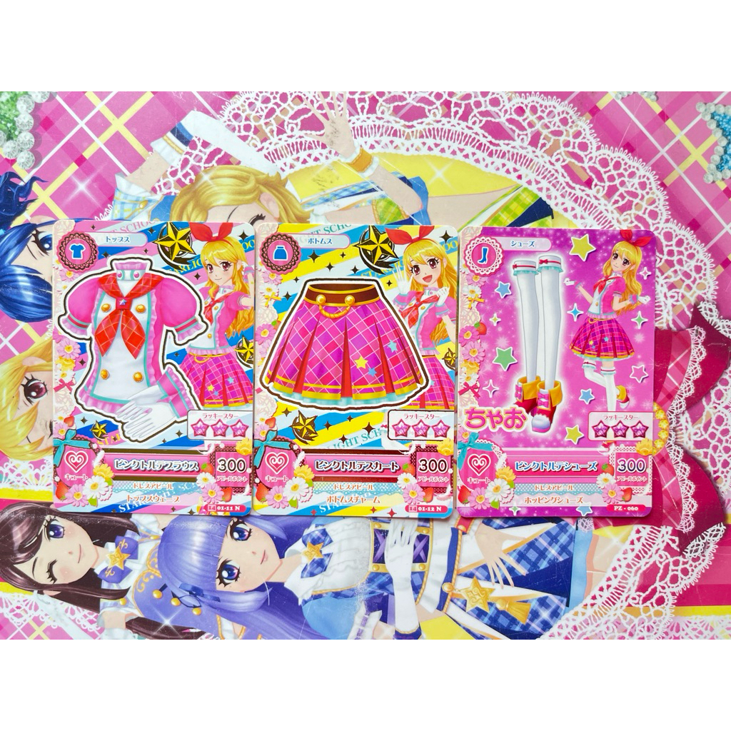 Kartu Aikatsu Pink Torte Set Ichigo Hoshimiya Seragam Uniform Angely Sugar Original Langka Rare Offi