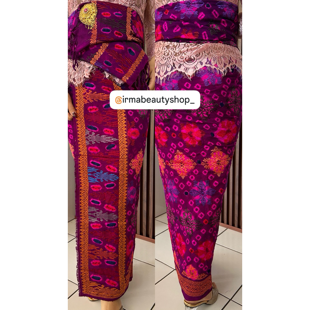 Jumputan Sutra Motif Songket Tumpal Songket Set Sld