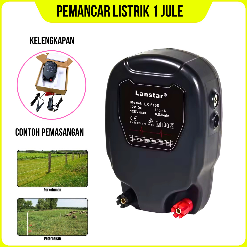 Pagar Listrik 1 Joule Pemancar Kejut Listrik Pengaman Hewan Ternak & Lahan Pertanian