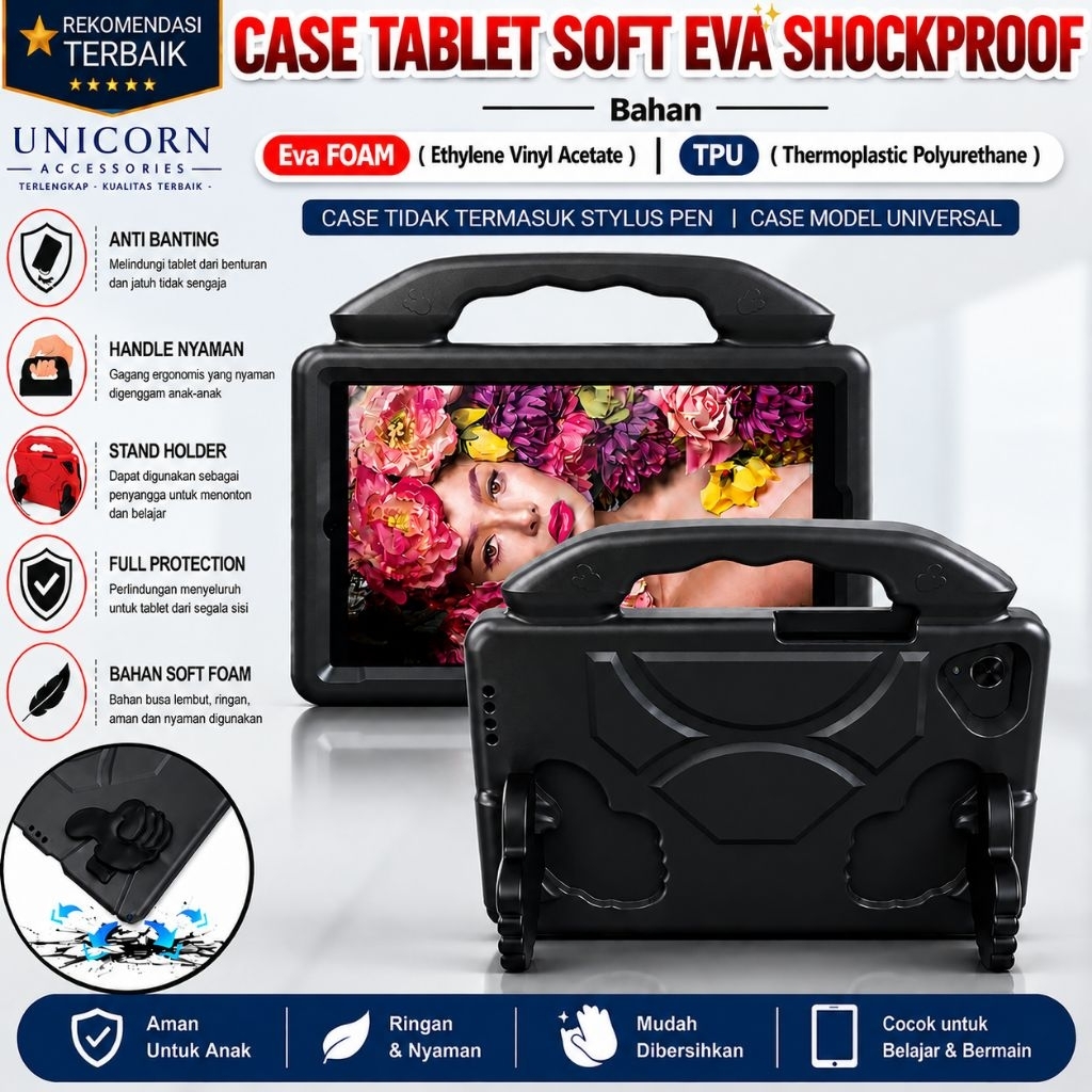 Olike EduTab E1 | 8 inch 2021 Case Tablet Anak Casing tab Standing Jempol Softcase Thumb Kids Lucu