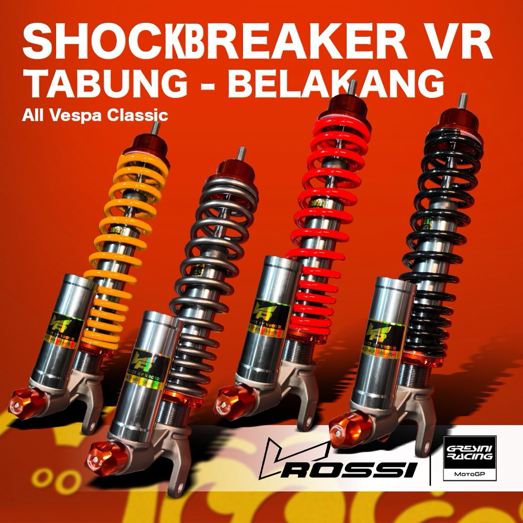 SHOCK BELAKANG TABUNG VESPA CLASSIC merk VROSSI