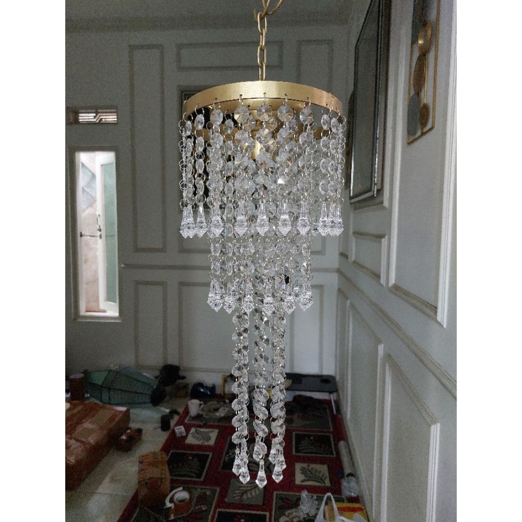 Lampu kristal juntai size (20×60) +piting - dekorasi/rumah/wedding/pelaminan dan lain sebagai nya